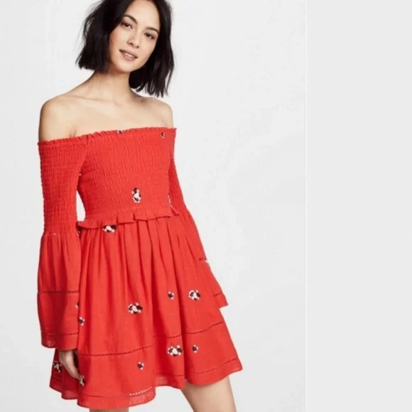 NWT FREE PEOPLE COUNTING DAISIES EMBROIDERED DRESS - Picture 8 of 12